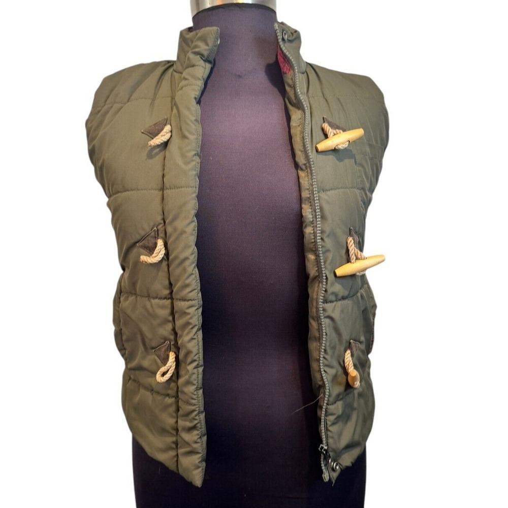 Legendary Whitetails Women's Sm Vest Green Full Zip Snap Toggle Puffer Quilted